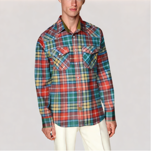 Colorful Plaid Men's Shirt