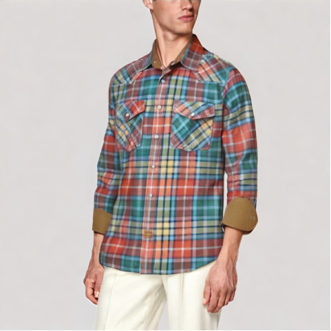Colorful Plaid Men's Shirt Colorful Plaid Men's Shirt