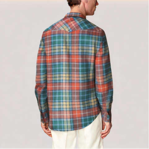 Colorful Plaid Men's Shirt Colorful Plaid Men's Shirt