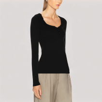 Lace Bow Long Sleeved Top