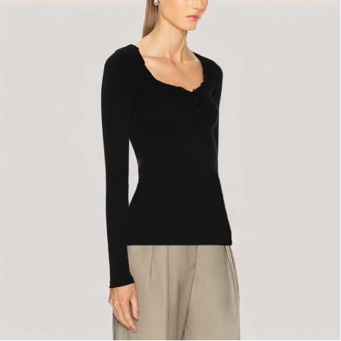 Lace Bow Long Sleeved Top