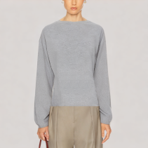 Versatile Round Neck Drop Shoulder Long Sleeve Top