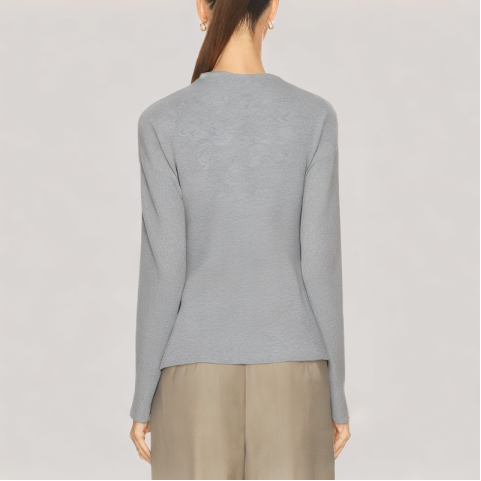 Versatile Round Neck Drop Shoulder Long Sleeve Top