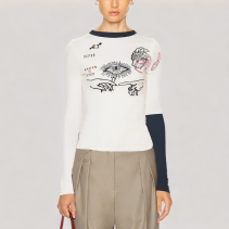 Cropped Turtleneck Women's Long Sleeve Top