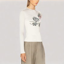 Cropped Turtleneck Women's Long Sleeve Top