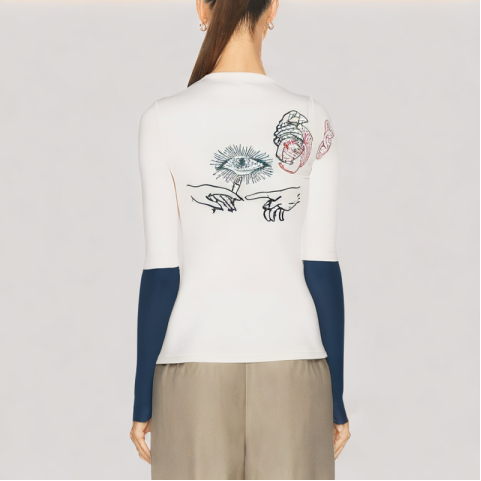 Cropped Turtleneck Women's Long Sleeve Top