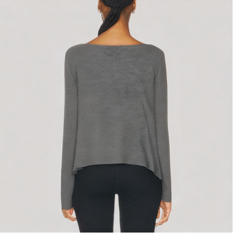 Stylish Swing Neck Long Sleeved Top