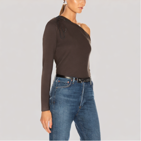 Versatile Strappy Off Shoulder Long Sleeve Top