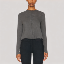 Long Sleeved Top with a Crisscross Hem