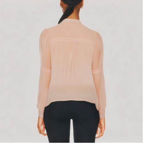 Loose And Versatile Pleated Long Sleeved Top