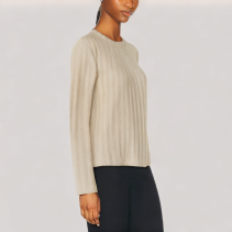 Solid Color Jacquard Long Sleeved Top
