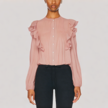 Ruffled Long Sleeved Top