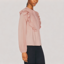 Ruffled Long Sleeved Top