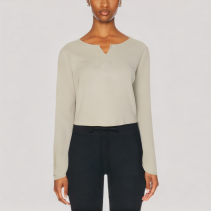 Slim Fit Long Sleeved V Neck Top