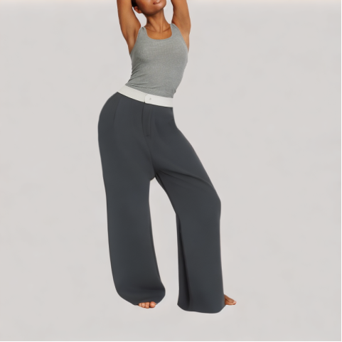 High Waisted Drape Casual Pants