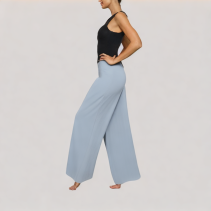 Blue High Waisted Wide Leg Pants