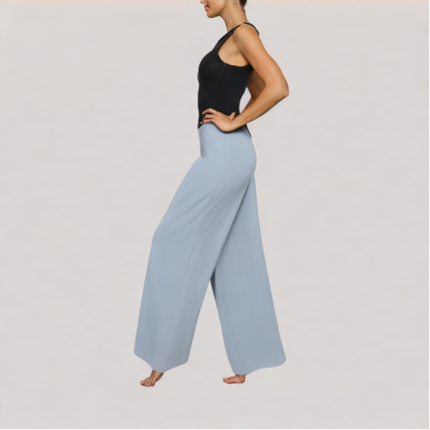 Blue High Waisted Wide Leg Pants Blue High Waisted Wide Leg Pants