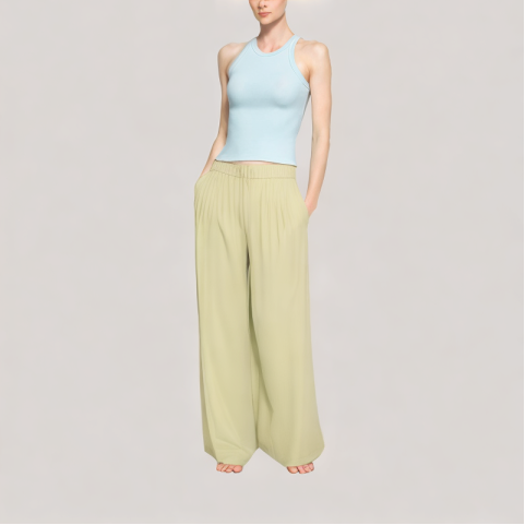 Solid Color Drape Casual Pants