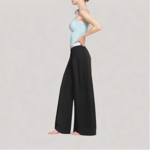 Black Elastic Waist Casual Trousers Black Elastic Waist Casual Trousers