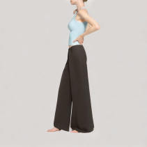 Faux Two Piece Wide Leg Pants
