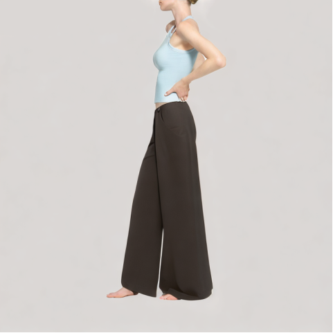 Faux Two Piece Wide Leg Pants Faux Two Piece Wide Leg Pants