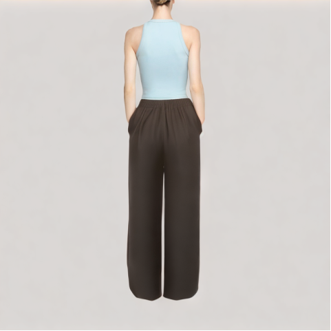 Faux Two Piece Wide Leg Pants Faux Two Piece Wide Leg Pants