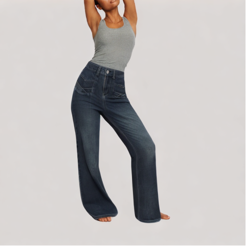 Vintage Dark Blue High Waisted Jeans