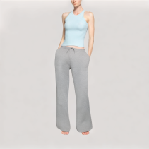 Solid Color Flared Casual Pants