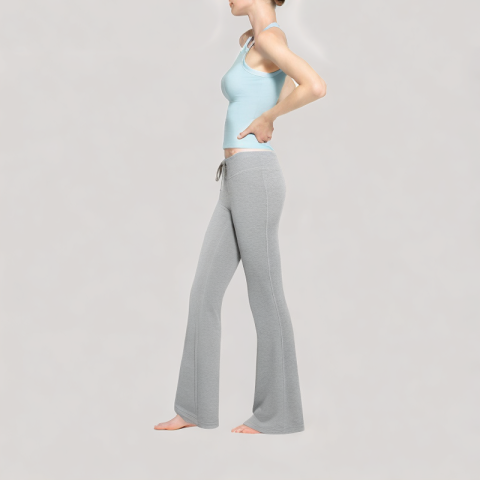 Solid Color Flared Casual Pants