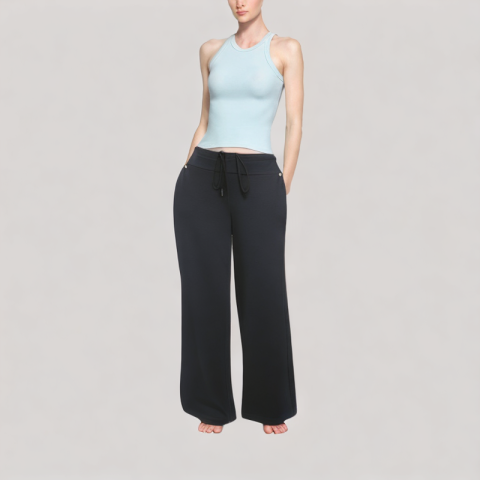 Solid Color Comfort Straight Leg Casual Pants