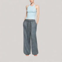 Black Striped Wide Leg Pants