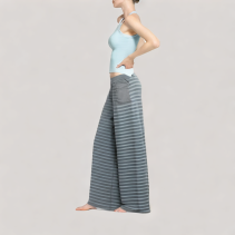 Black Striped Wide Leg Pants