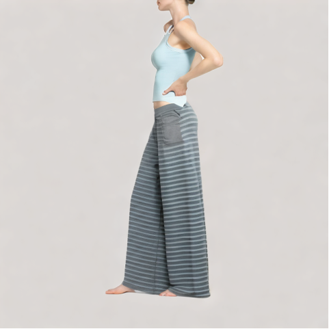Black Striped Wide Leg Pants