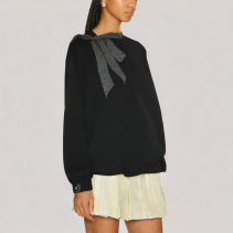 Flower Bud Bow Long Sleeved Shirt