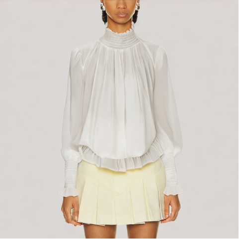 Simple Petal Sleeve Shirt