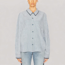 Casual Contrast Color Long Sleeve Shirt