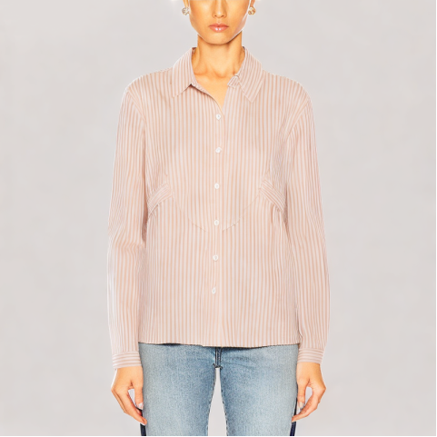 Loose Striped Long Sleeved Shirt