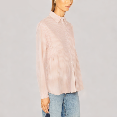Loose Striped Long Sleeved Shirt