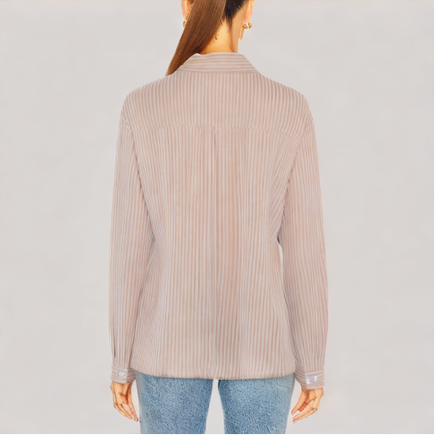 Loose Striped Long Sleeved Shirt