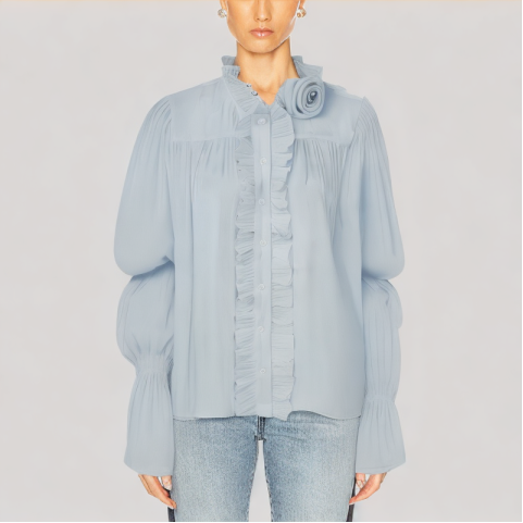 Ruffled Puff Sleeve Shirt
