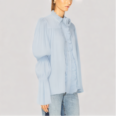 Ruffled Puff Sleeve Shirt