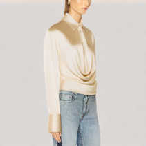Elegant Drape Long Sleeve Shirt