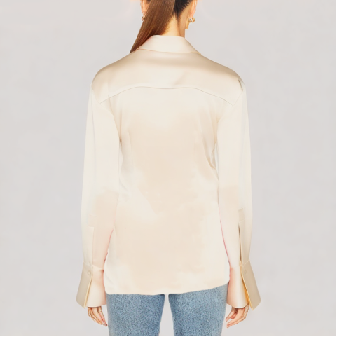 Elegant Drape Long Sleeve Shirt