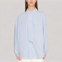 Blue Loose Fit Long Sleeved Shirt