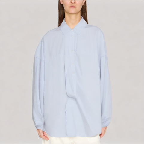 Blue Loose Fit Long Sleeved Shirt