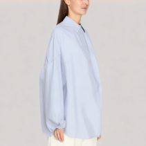Blue Loose Fit Long Sleeved Shirt