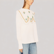 Floral Embroidered Long Sleeved Shirt