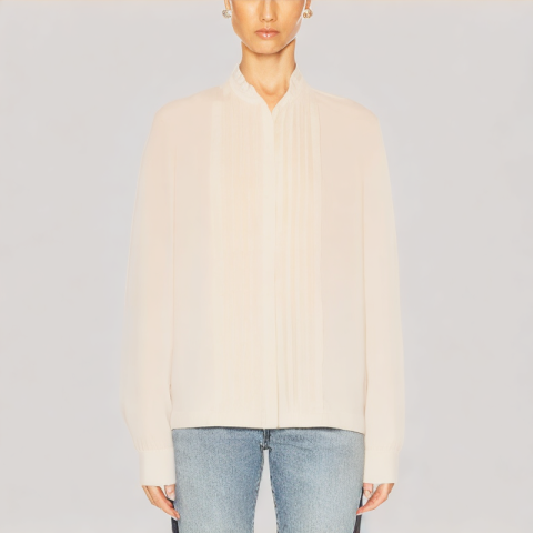 Accordion Pleated Long Sleeved Shirt