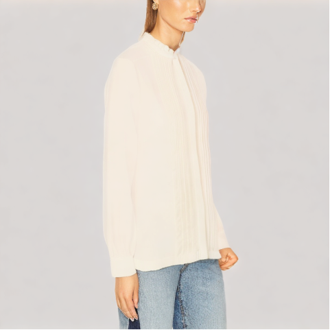 Accordion Pleated Long Sleeved Shirt