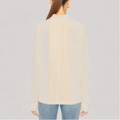 Accordion Pleated Long Sleeved Shirt